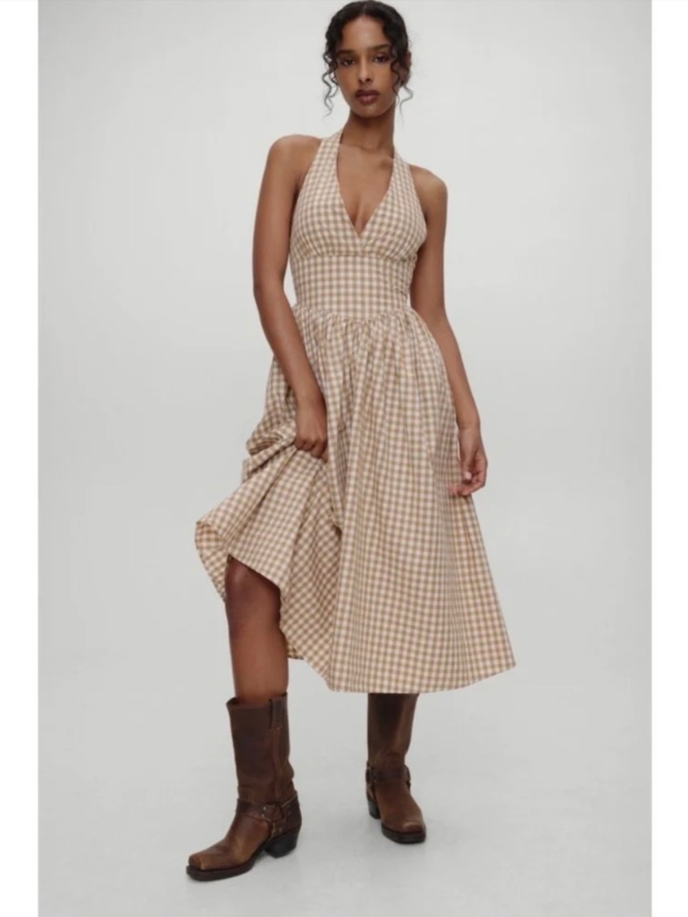 FRANKIES BIKINIS x BELLA HADID Prairie Midi Dress Regular $195 Like New XS